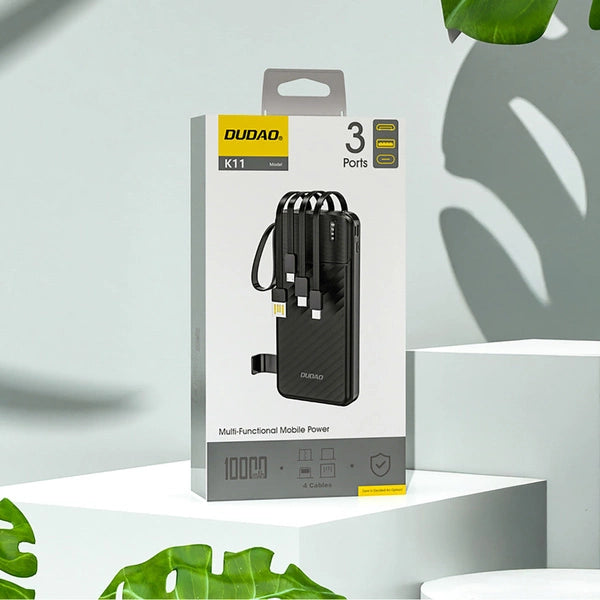 Powerbank 10000mAh z wbudowanymi kablami