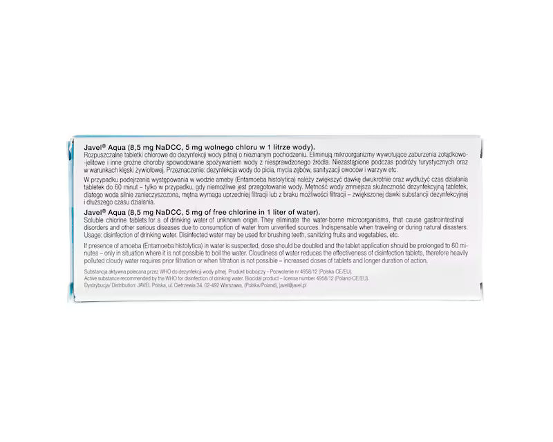 Tabletki Javel Aqua do uzdatniania wody